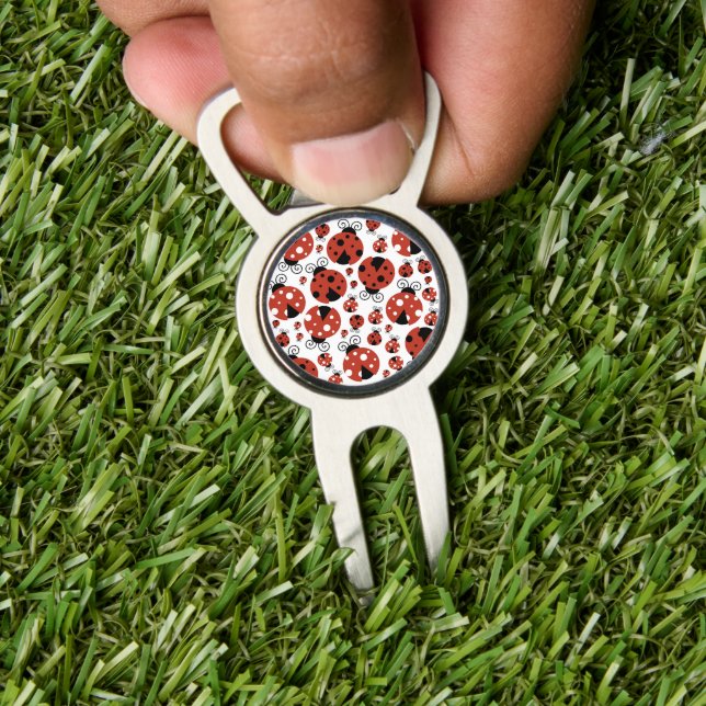 Pattern Of Ladybugs, Cute Ladybugs, Red Ladybugs Divot Tool (Insitu 1)