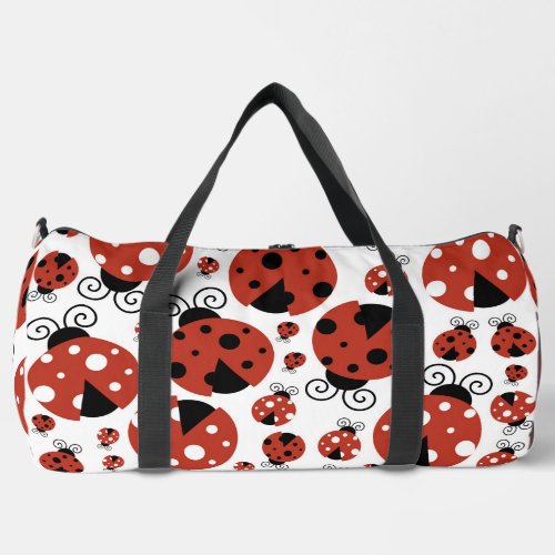 Pattern Of Ladybugs Cute Ladybugs Red Ladybugs Duffle Bag