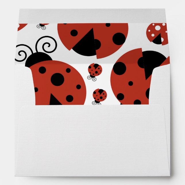 Pattern Of Ladybugs, Cute Ladybugs, Red Ladybugs Envelope (Back (Bottom))