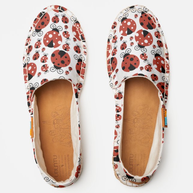 Pattern Of Ladybugs, Cute Ladybugs, Red Ladybugs Espadrilles (Front)