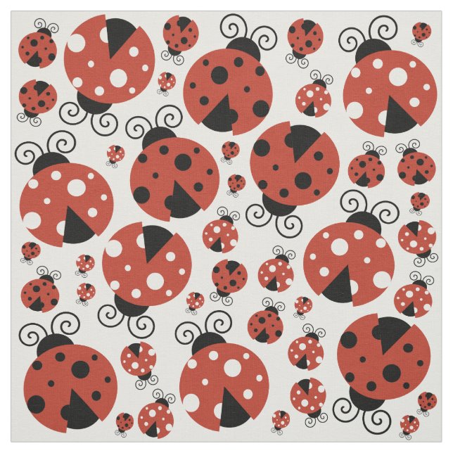 Pattern Of Ladybugs, Cute Ladybugs, Red Ladybugs Fabric (Swatch)