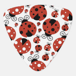 Pattern Of Ladybugs, Cute Ladybugs, Red Ladybugs Guitar Pick
