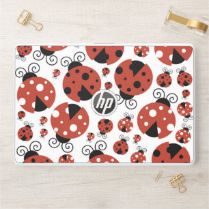 Pattern Of Ladybugs, Cute Ladybugs, Red Ladybugs HP Laptop Skin