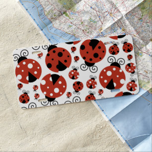 Pattern Of Ladybugs, Cute Ladybugs, Red Ladybugs License Plate