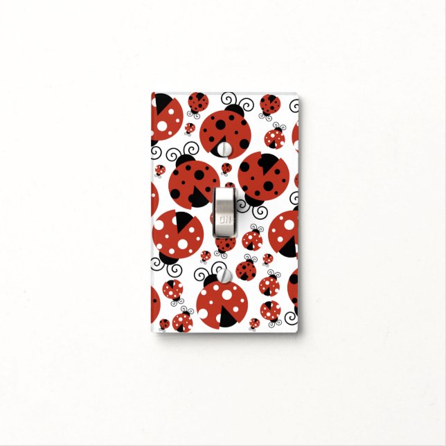 Pattern Of Ladybugs, Cute Ladybugs, Red Ladybugs Light Switch Cover (In Situ)