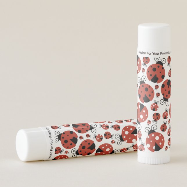 Pattern Of Ladybugs, Cute Ladybugs, Red Ladybugs Lip Balm (Front)