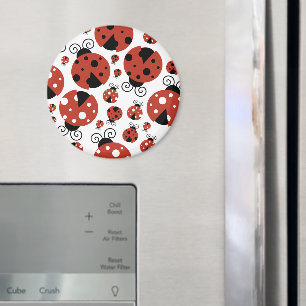 Pattern Of Ladybugs, Cute Ladybugs, Red Ladybugs Magnet