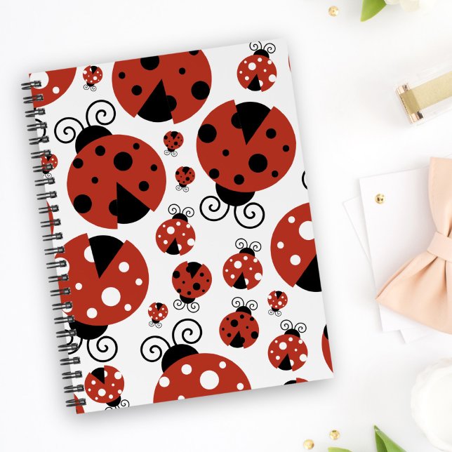 Pattern Of Ladybugs, Cute Ladybugs, Red Ladybugs Notebook (Creator Uploaded)