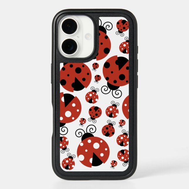 Pattern Of Ladybugs, Cute Ladybugs, Red Ladybugs Otterbox iPhone Case (Back)