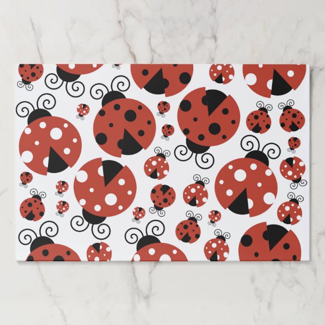 Pattern Of Ladybugs, Cute Ladybugs, Red Ladybugs Paper Pad (Front)