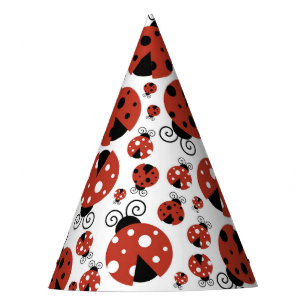 Pattern Of Ladybugs, Cute Ladybugs, Red Ladybugs Party Hat