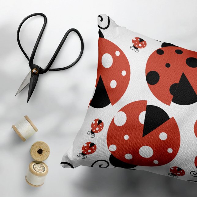 Pattern Of Ladybugs, Cute Ladybugs, Red Ladybugs Pillow Case (Creator Uploaded)