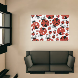 Pattern Of Ladybugs, Cute Ladybugs, Red Ladybugs Rug