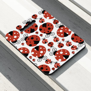 Pattern Of Ladybugs, Cute Ladybugs, Red Ladybugs Seat Cushion