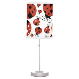Pattern Of Ladybugs, Cute Ladybugs, Red Ladybugs Table Lamp