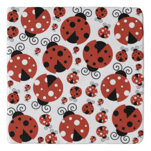 Pattern Of Ladybugs, Cute Ladybugs, Red Ladybugs Trivet
