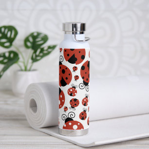 Pattern Of Ladybugs, Cute Ladybugs, Red Ladybugs Water Bottle