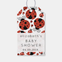 Pattern Of Ladybugs, Red Ladybugs, Baby Shower Gift Tags