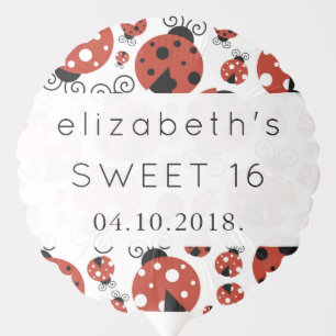 Pattern Of Ladybugs, Red Ladybugs, Sweet 16 Balloon