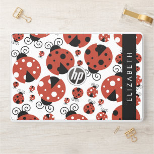 Pattern Of Ladybugs, Red Ladybugs, Your Name HP Laptop Skin