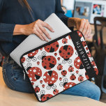 Pattern Of Ladybugs, Red Ladybugs, Your Name Laptop Sleeve<br><div class="desc">Cute,  fun and adorable ladybugs in red color. Modern and trendy gift,  perfect for the ladybug lover in your life. Personalize by adding your name,  nickname,  monogram or initials.</div>