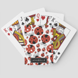 Pattern Of Ladybugs, Red Ladybugs, Your Name Poker Cards