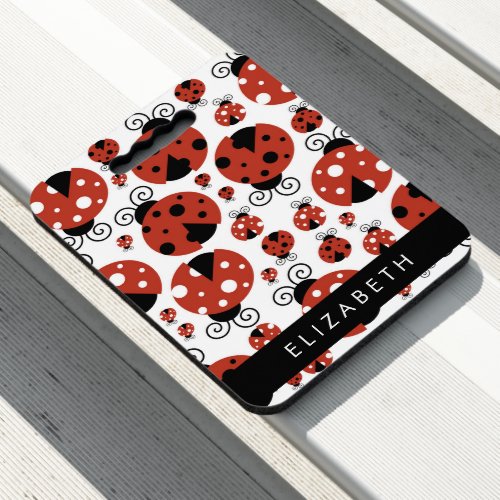 Pattern Of Ladybugs Red Ladybugs Your Name Seat Cushion