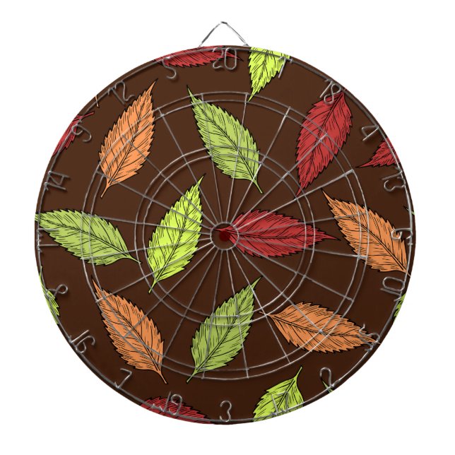 Pattern Of Leaves, Colorful Leaves, Autumn Leaves Dart Board (Front)