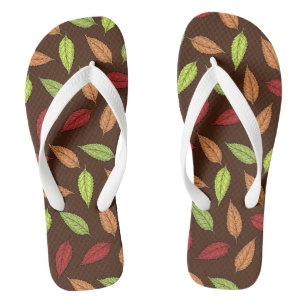 Pattern Of Leaves, Colorful Leaves, Autumn Leaves Flip Flops