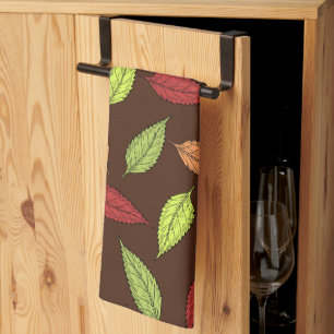 Pattern Of Leaves, Colorful Leaves, Autumn Leaves Kitchen Towel