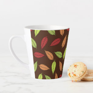 Pattern Of Leaves, Colorful Leaves, Autumn Leaves Latte Mug