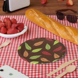Pattern Of Leaves, Colorful Leaves, Autumn Leaves Paper Plates
