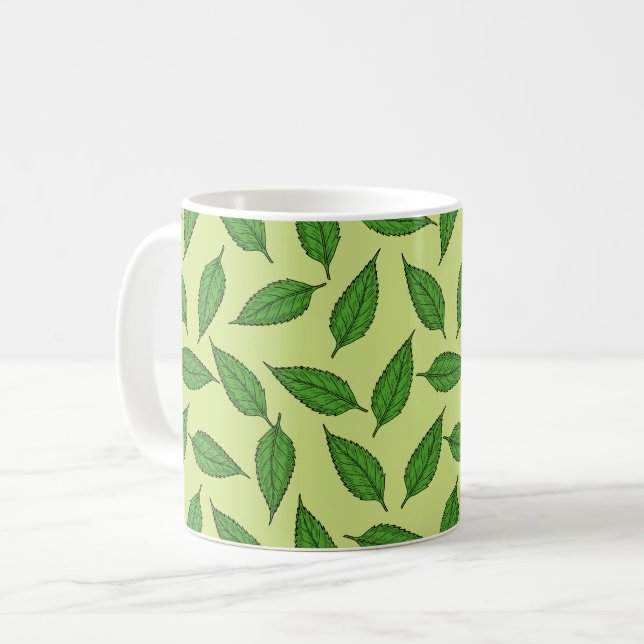 Pattern Of Leaves, Leaf Pattern, Spring Leaves Coffee Mug (Front Left)