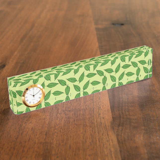 Pattern Of Leaves, Leaf Pattern, Spring Leaves Desk Name Plate (Side)