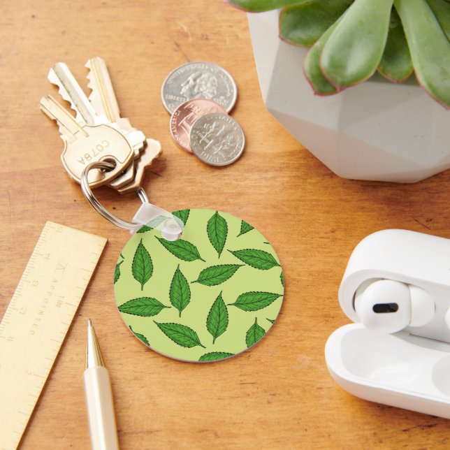Pattern Of Leaves, Leaf Pattern, Spring Leaves Keychain (Desk)
