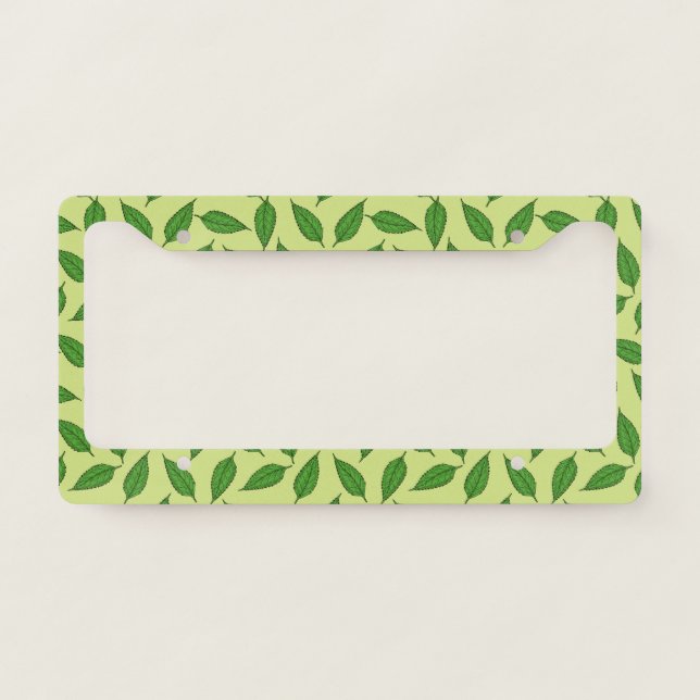 Pattern Of Leaves, Leaf Pattern, Spring Leaves License Plate Frame (Front)