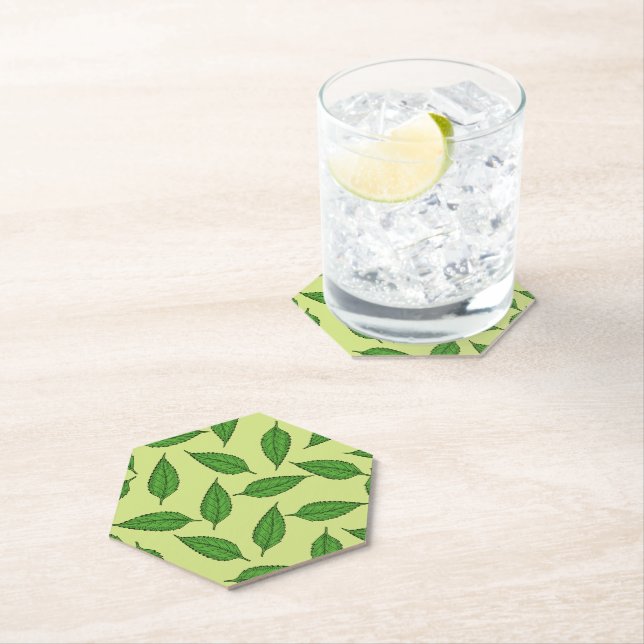 Pattern Of Leaves, Leaf Pattern, Spring Leaves Paper Coaster (Insitu)