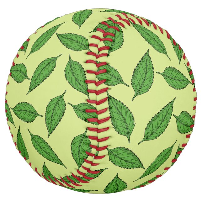 Pattern Of Leaves, Leaf Pattern, Spring Leaves Softball (Angled)