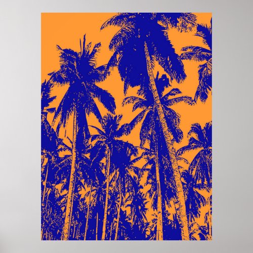 Pattern of leaves Tropical Palm trees Poster