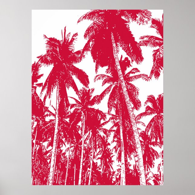Pattern of leaves. Tropical Palm trees Poster (Front)