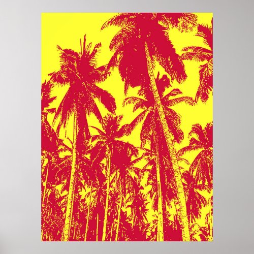 Pattern of leaves Tropical Palm trees Poster