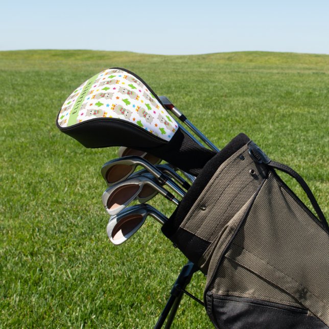 Pattern Of Llamas, Alpacas, Cactus, Your Name Golf Head Cover (In Situ)