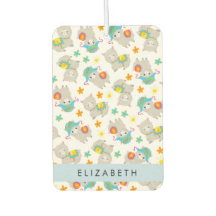 Pattern Of Llamas, Alpacas, Flowers, Your Name Air Freshener