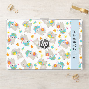 Pattern Of Llamas, Alpacas, Flowers, Your Name HP Laptop Skin