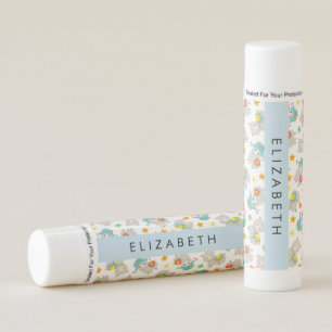 Pattern Of Llamas, Alpacas, Flowers, Your Name Lip Balm