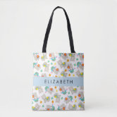 Cute Llama & Flower Print Shoulder Bag Tote For Women - Microfiber, Zipper Closure, Medium & Large Sizes