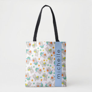 Pattern Of Llamas, Alpacas, Flowers, Your Name Tote Bag