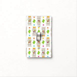 Pattern Of Llamas, Cute Llamas, Alpacas, Cactus Light Switch Cover