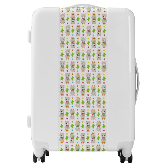 Pattern Of Llamas, Cute Llamas, Alpacas, Cactus Luggage (Front)