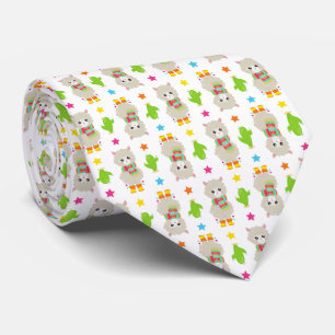 Pattern Of Llamas, Cute Llamas, Alpacas, Cactus Neck Tie